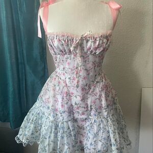 Floral Milkmaid Corset Dress